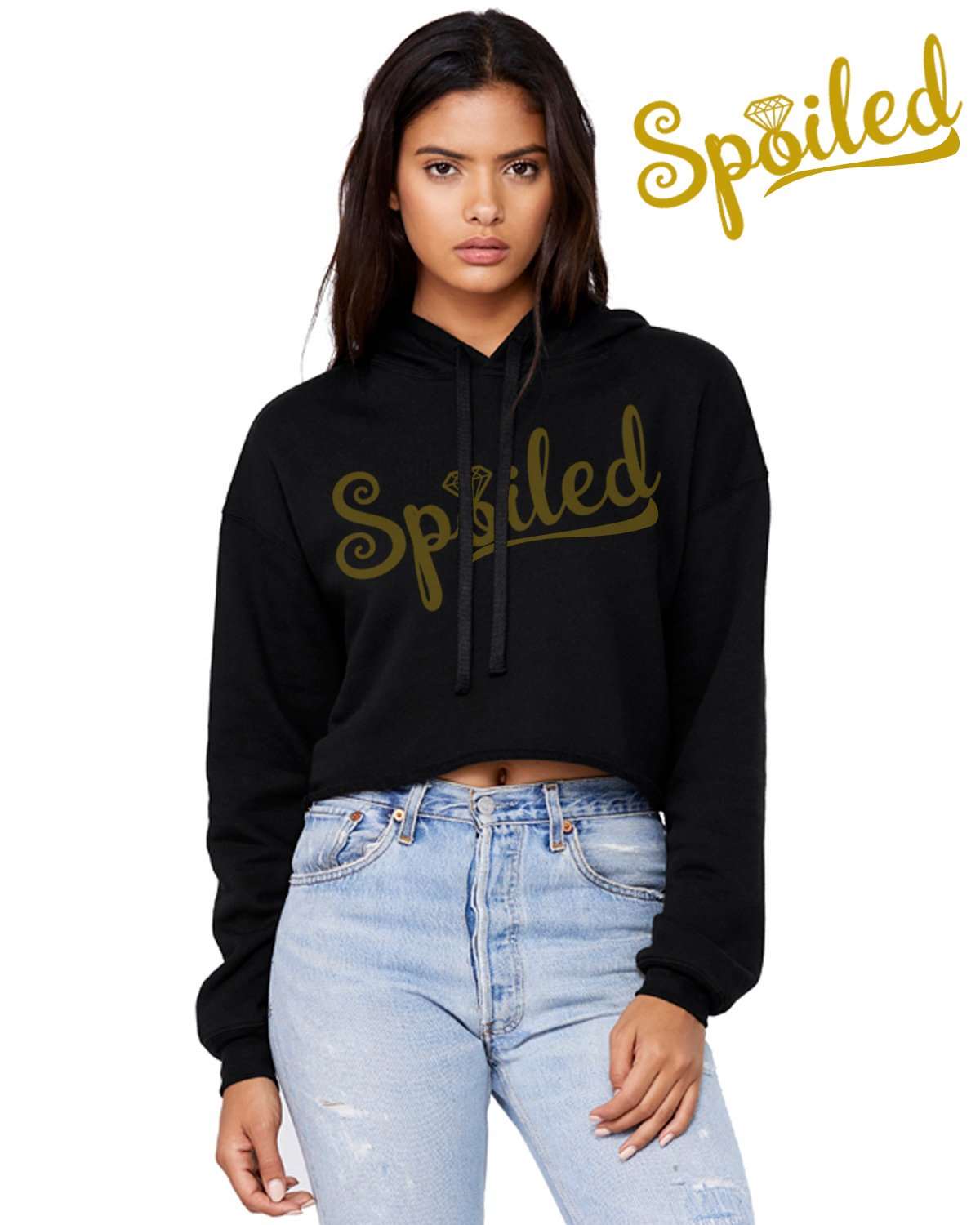 Nfin8 TrendSet Spoiled Crop Top Hoodie