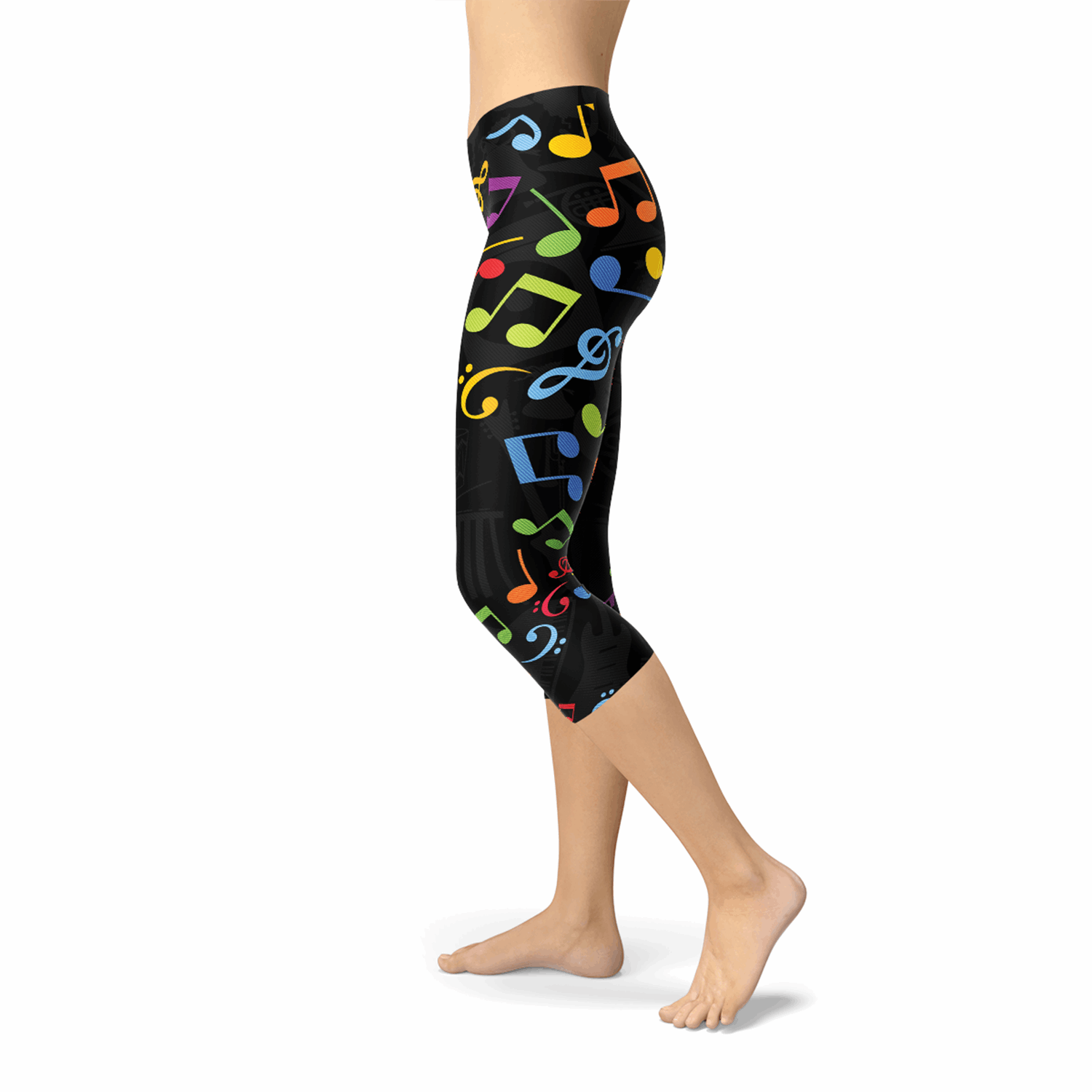 Harmonic Melody Music Note Capri Leggings