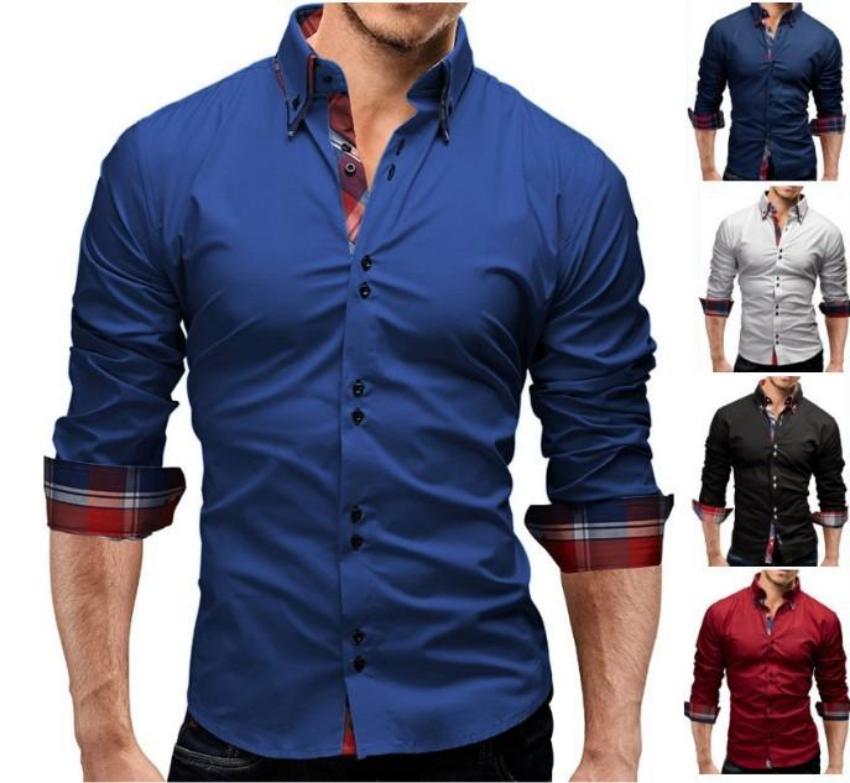 Nfin8 Refined Silhouette - Men's Slim Fit Dual Collar Shirt