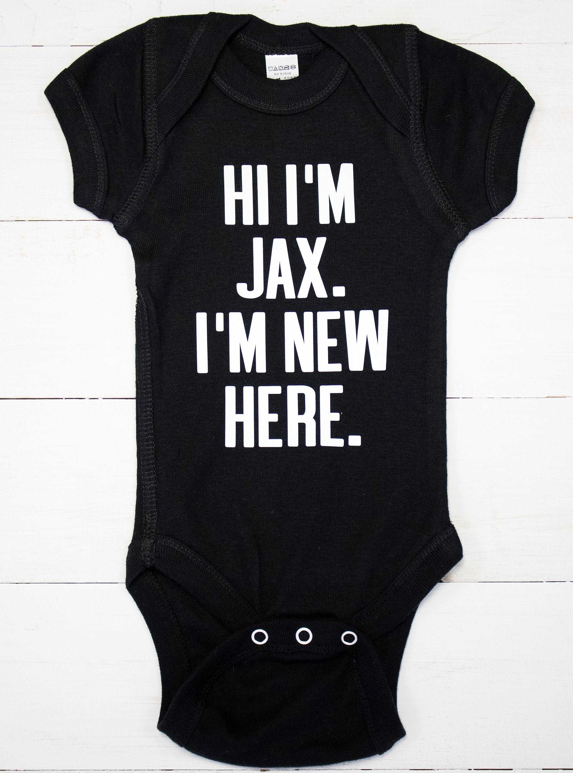 Nfin8 Little Hero - New Baby Boy Bodysuit Welcome Set with Custom Name
