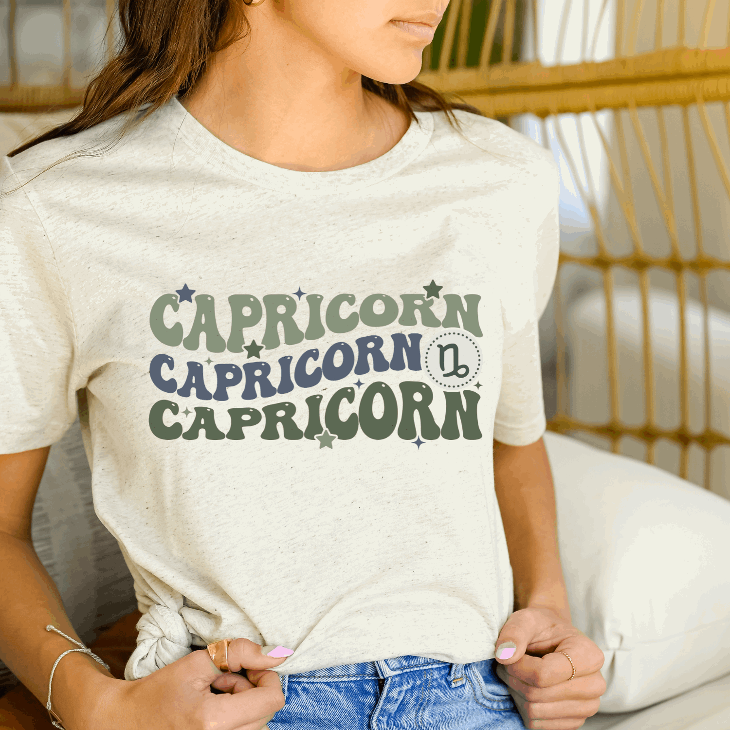 Dive into Capricorn style with our retro-inspired graphic tee. Soft tri-blend fabric, vintage vibe. Celebrate your sign in comfort. Shop now