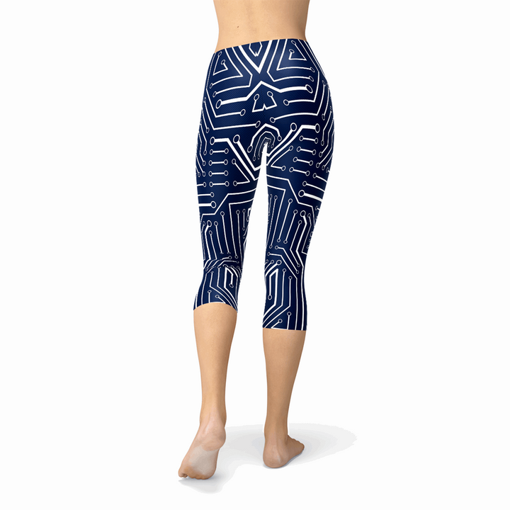 Nfin8 Dynamic Pulse Navy Blue Circuit Capri Leggings