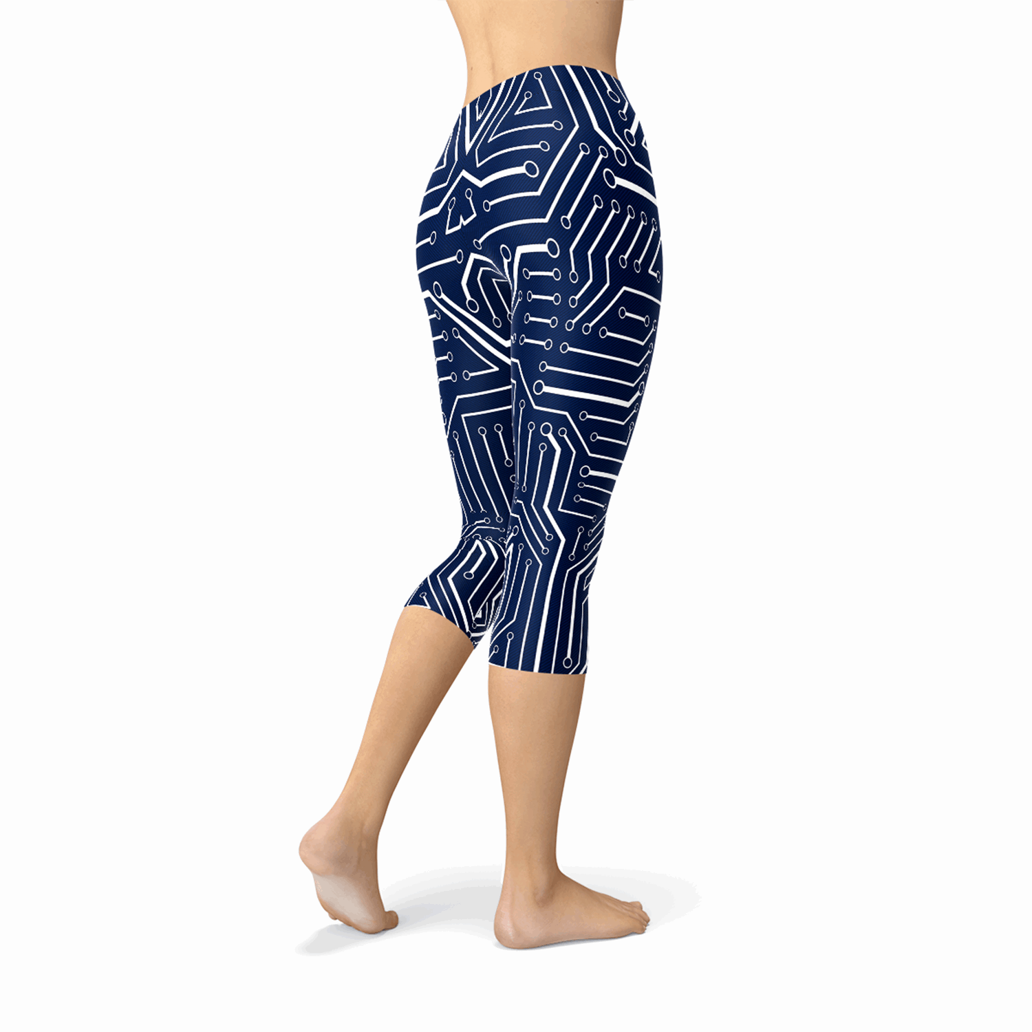 Nfin8 Dynamic Pulse Navy Blue Circuit Capri Leggings