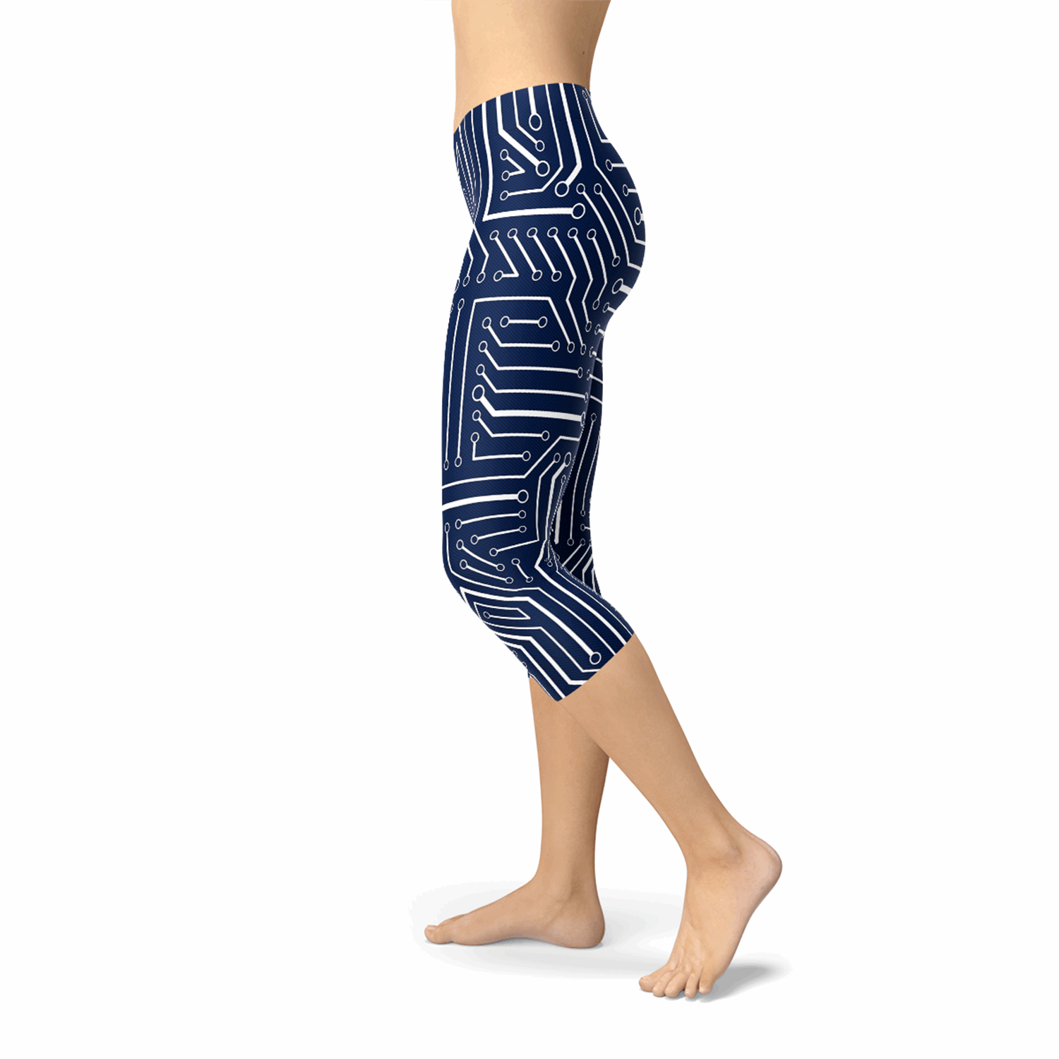 Nfin8 Dynamic Pulse Navy Blue Circuit Capri Leggings