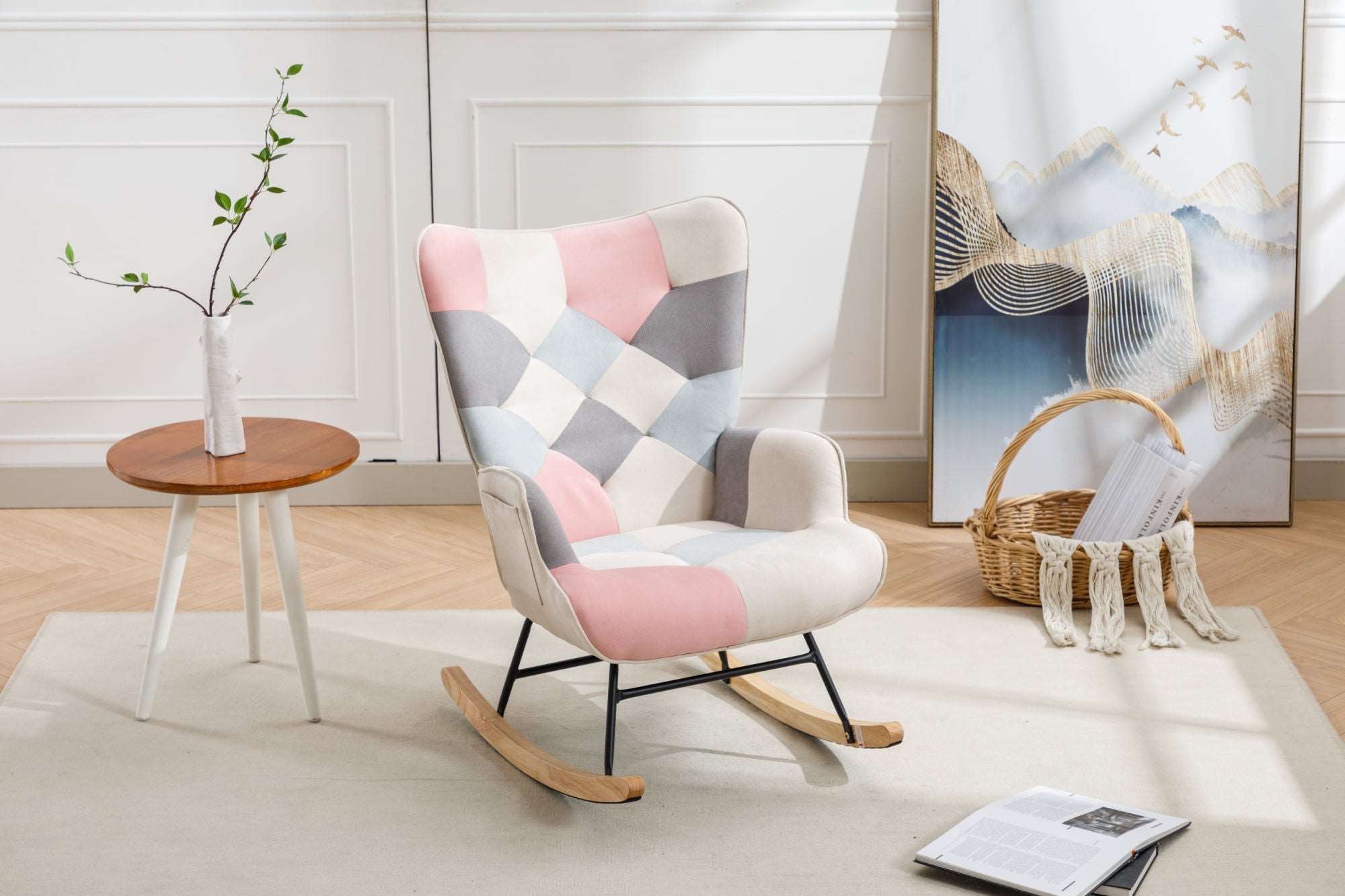 Nfin8 Harmony Modern Patchwork Accent Chair