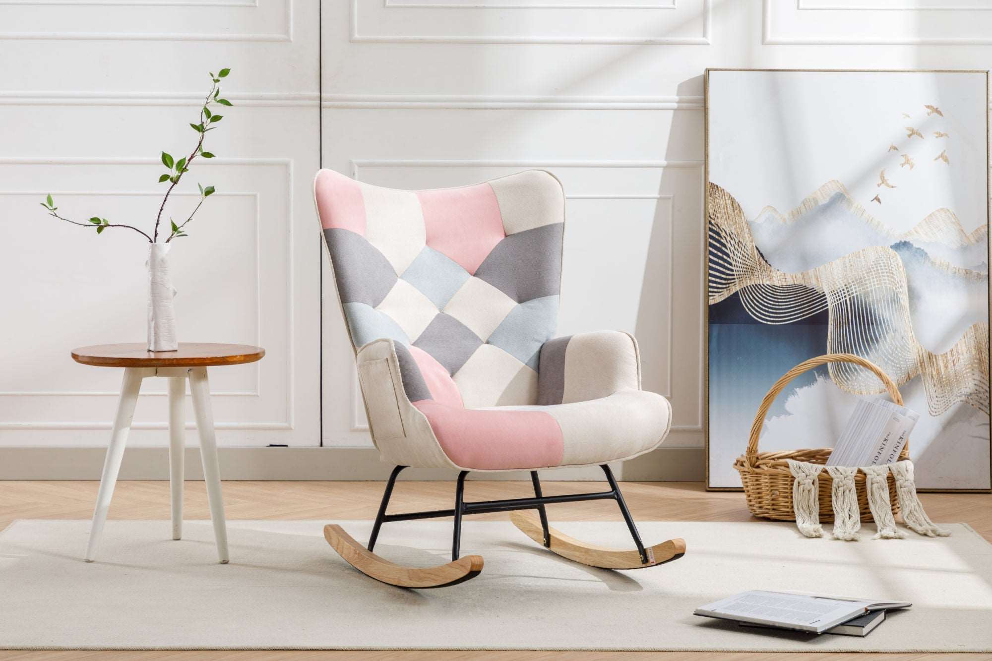 Nfin8 Harmony Modern Patchwork Accent Chair