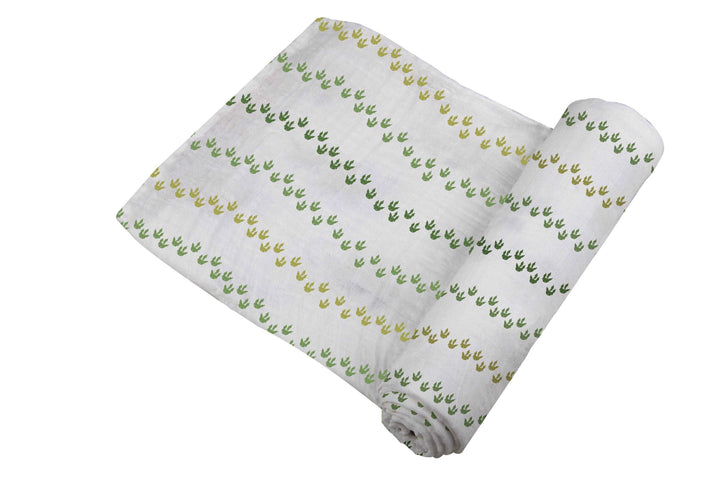 Nfin8 Comfort Cuddle: Dino Tracks Cotton Muslin Swaddle