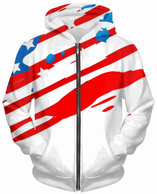 Nfin8 Patriotic Embrace - US Flag Unisex Zip Hoodie